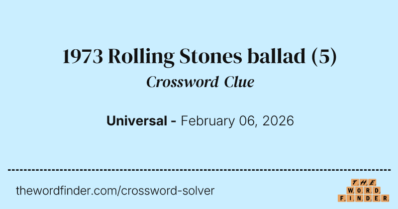 1973 Rolling Stones ballad crossword clue image