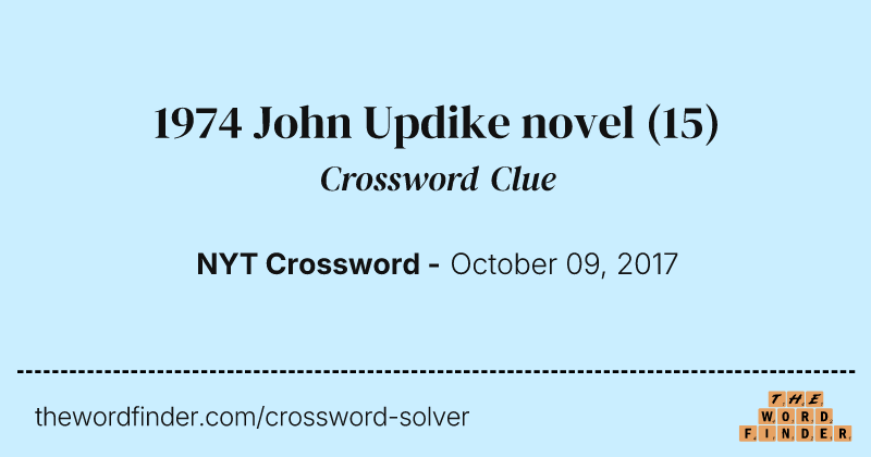 1974 John Updike novel crossword clue image