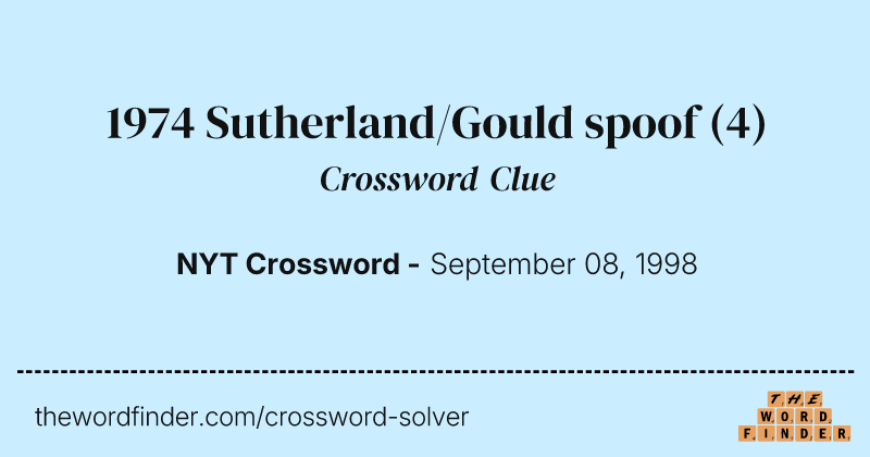 1974 Sutherland/Gould spoof crossword clue image