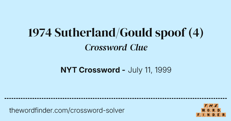 1974 Sutherland/Gould spoof crossword clue image