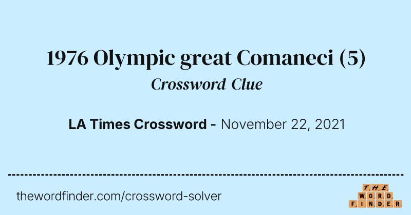 1976 Olympic great Comaneci crossword clue image