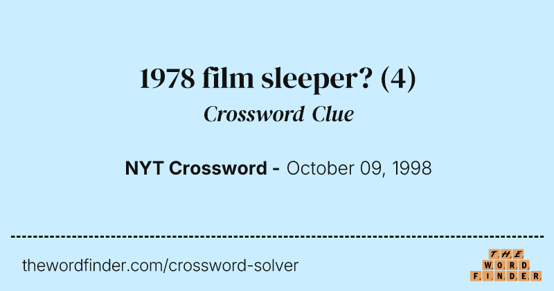 1978 film sleeper? crossword clue image