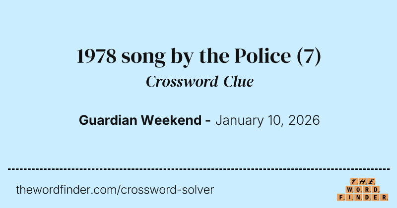 1978 song by the Police crossword clue image