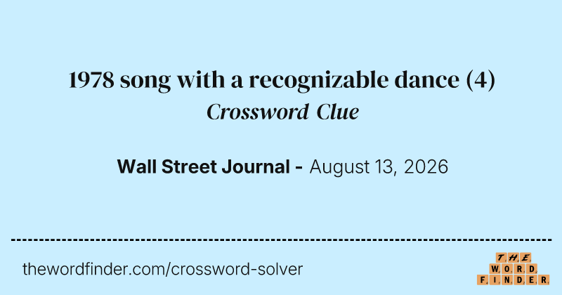 1978 song with a recognizable dance crossword clue image