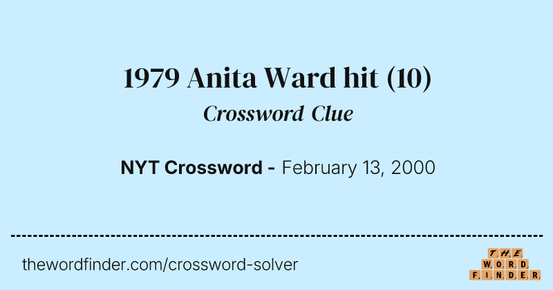 1979 Anita Ward hit crossword clue image