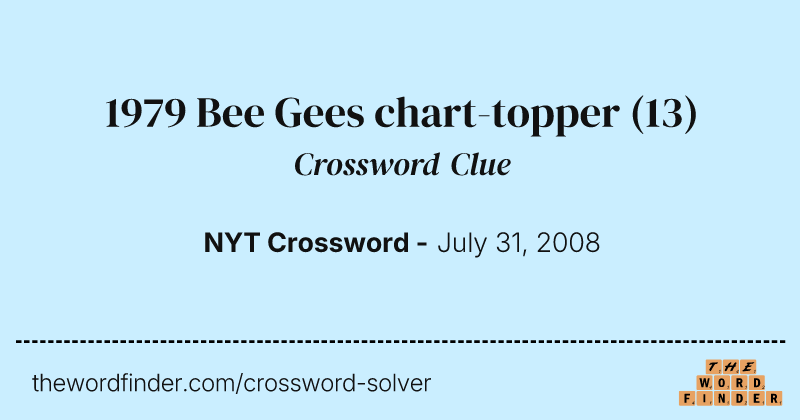 1979 Bee Gees chart-topper crossword clue image