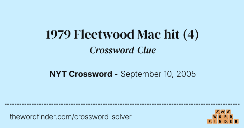 1979 Fleetwood Mac hit crossword clue image