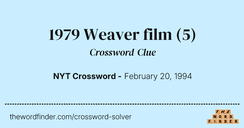 1979 Weaver film crossword clue image