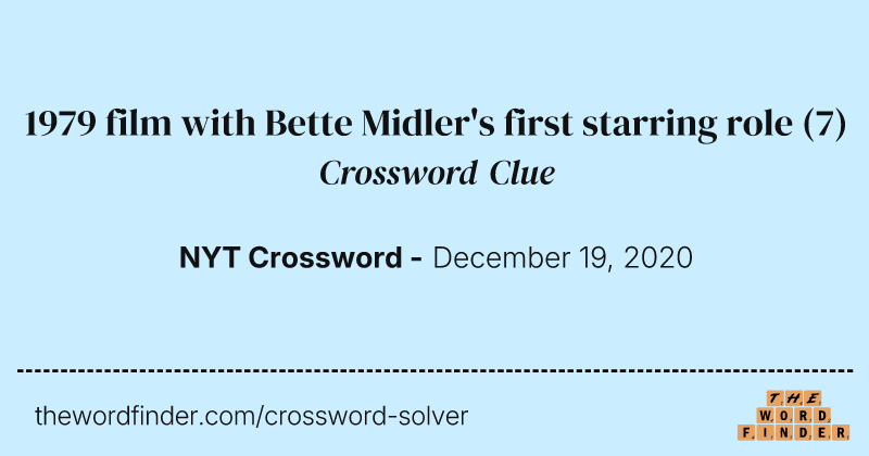1979 film with Bette Midler's first starring role crossword clue image