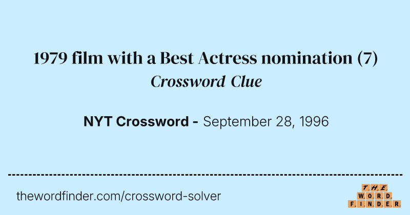 1979 film with a Best Actress nomination crossword clue image