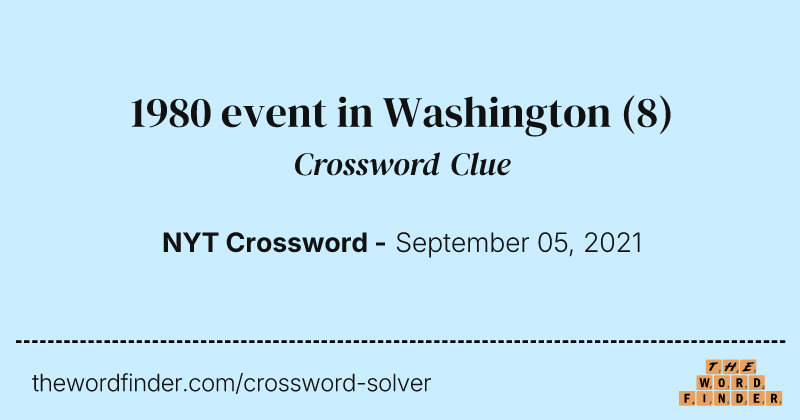 1980 event in Washington crossword clue image