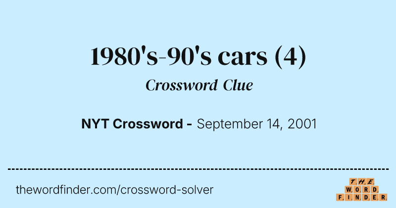 1980's-90's cars crossword clue image