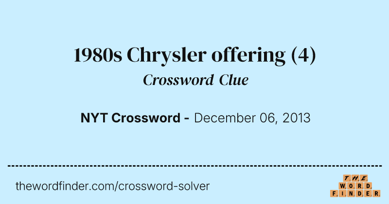 1980s Chrysler offering crossword clue image