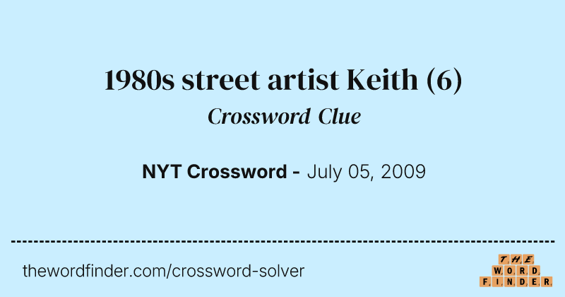 1980s street artist Keith crossword clue image