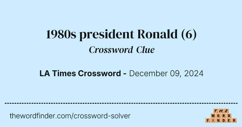 1980s president Ronald crossword clue image