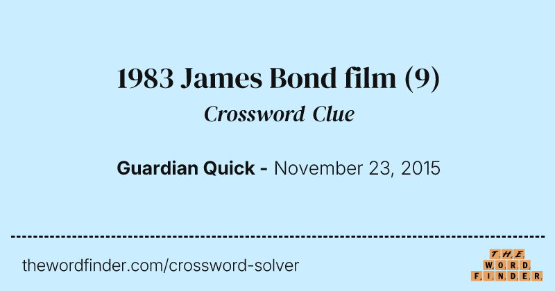 1983 James Bond film crossword clue image