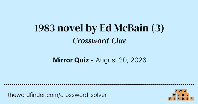 1983 novel by Ed McBain crossword clue image