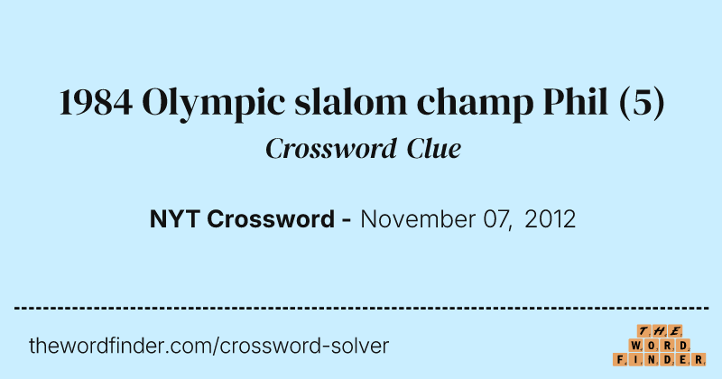 1984 Olympic slalom champ Phil crossword clue image