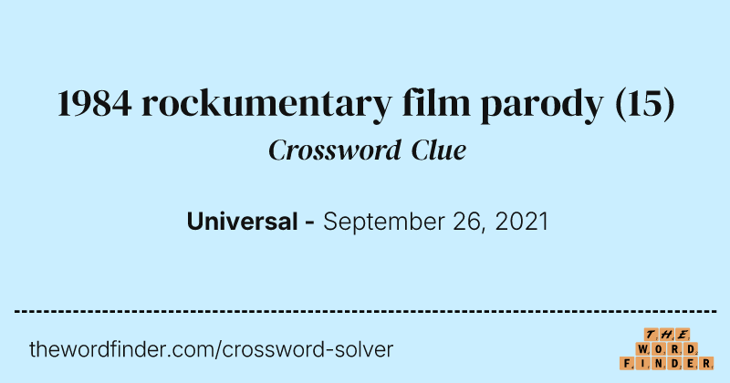 1984 rockumentary film parody crossword clue image