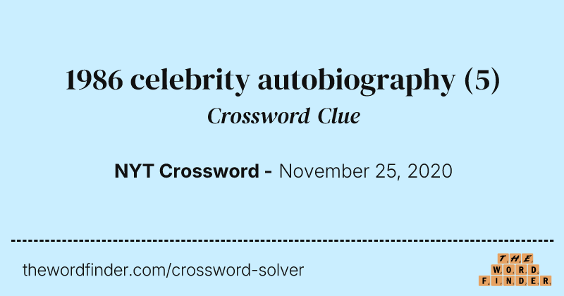 1986 celebrity autobiography crossword clue image