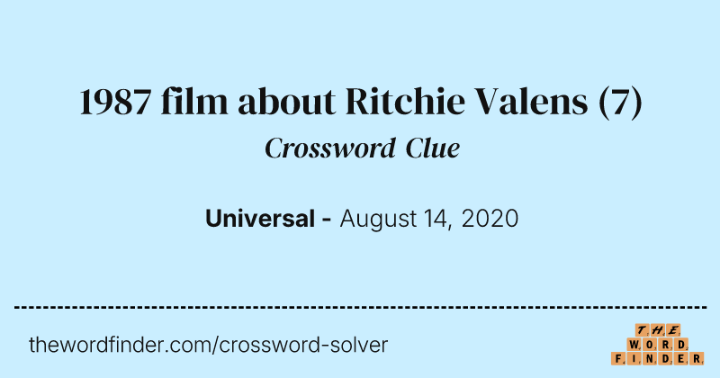 1987 film about Ritchie Valens crossword clue image