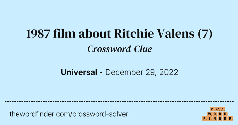 1987 film about Ritchie Valens crossword clue image