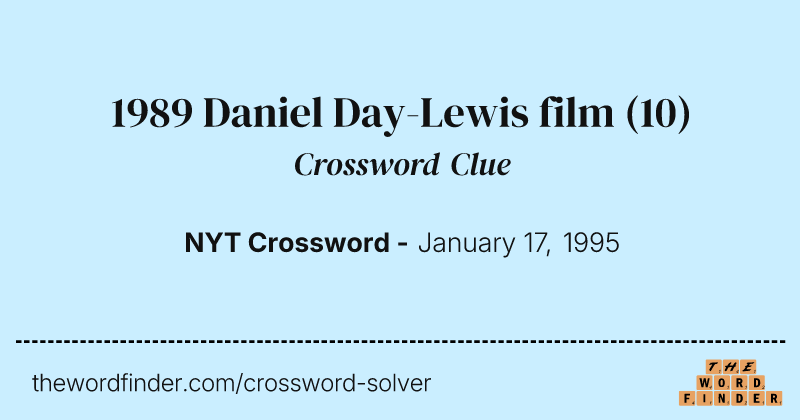 1989 Daniel Day-Lewis film crossword clue image