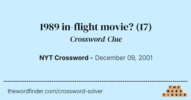 1989 in-flight movie? crossword clue image