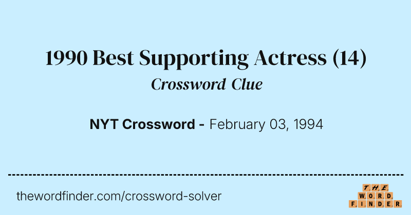 1990 Best Supporting Actress crossword clue image