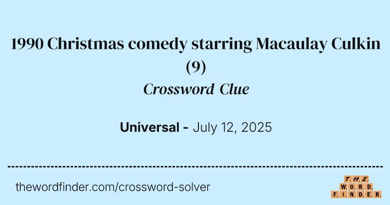 1990 Christmas comedy starring Macaulay Culkin crossword clue image