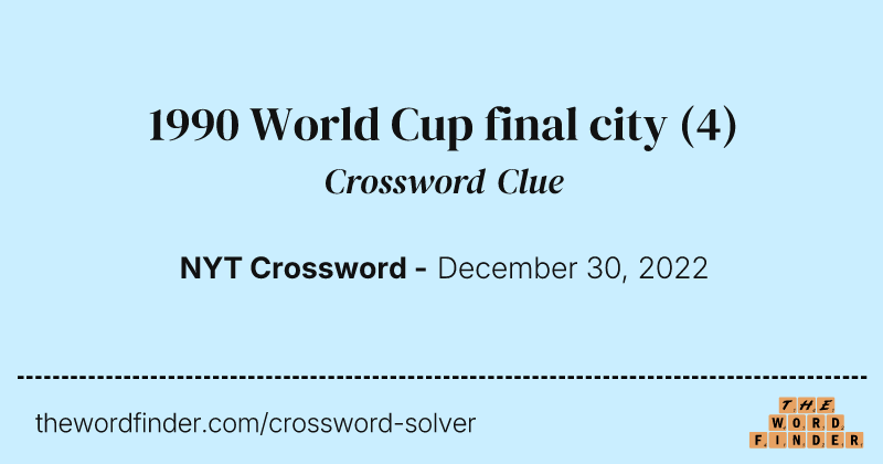 1990 World Cup final city crossword clue image
