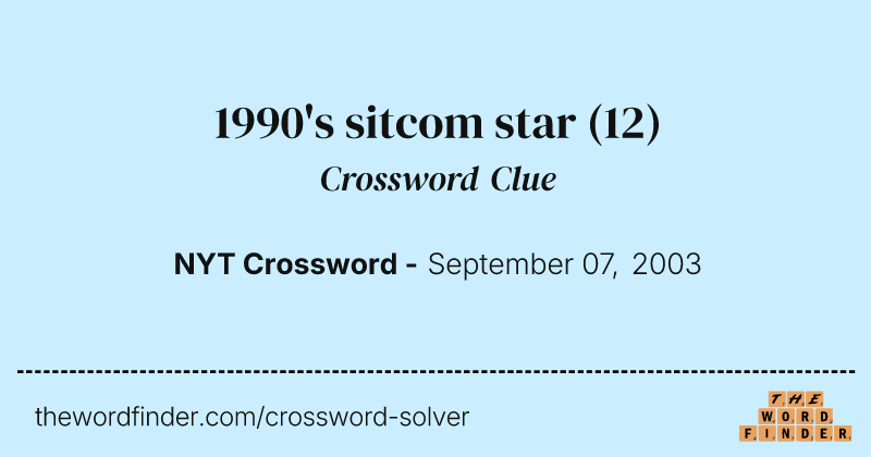 1990's sitcom star crossword clue image
