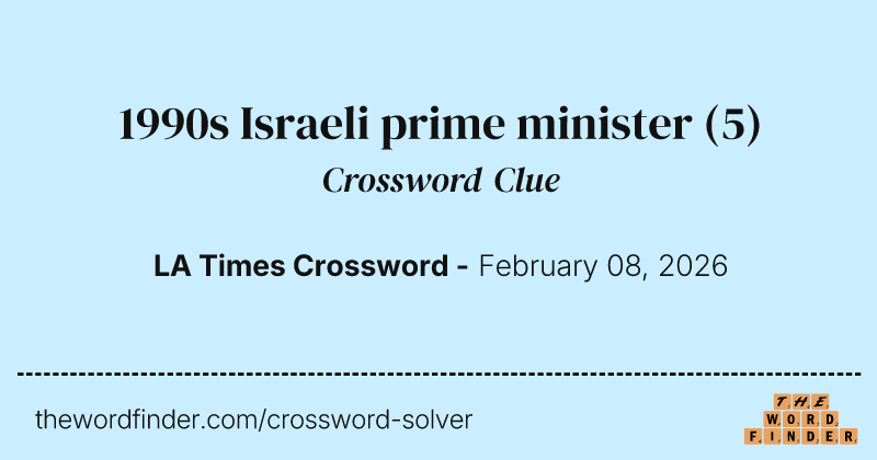 1990s Israeli prime minister crossword clue image