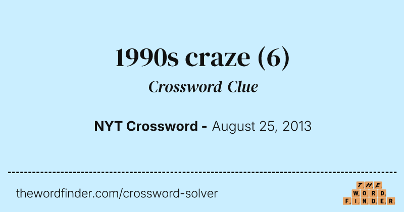 1990s craze crossword clue image