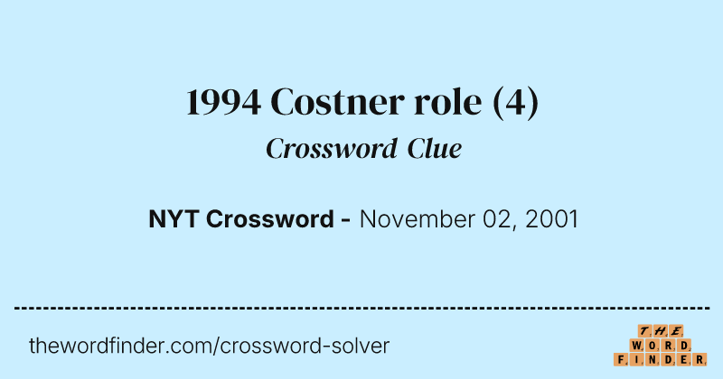 1994 Costner role crossword clue image