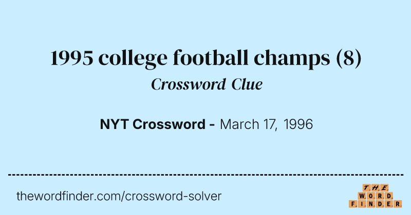 1995 college football champs crossword clue image