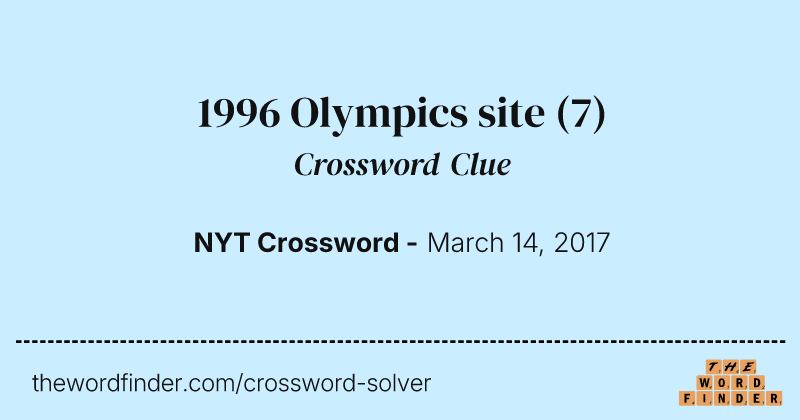 1996 Olympics site crossword clue image