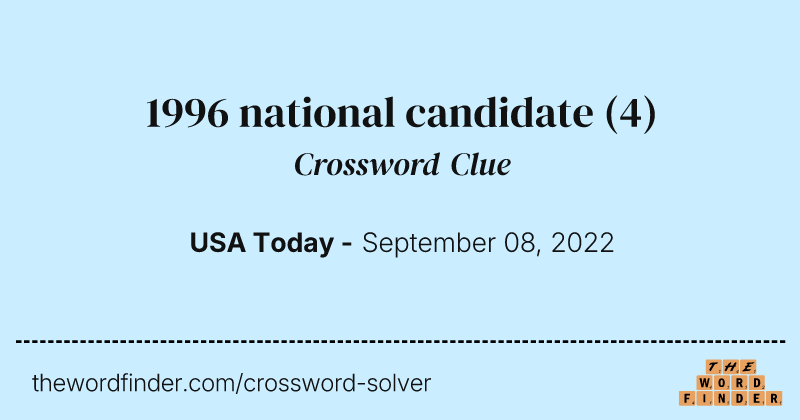 1996 national candidate crossword clue image