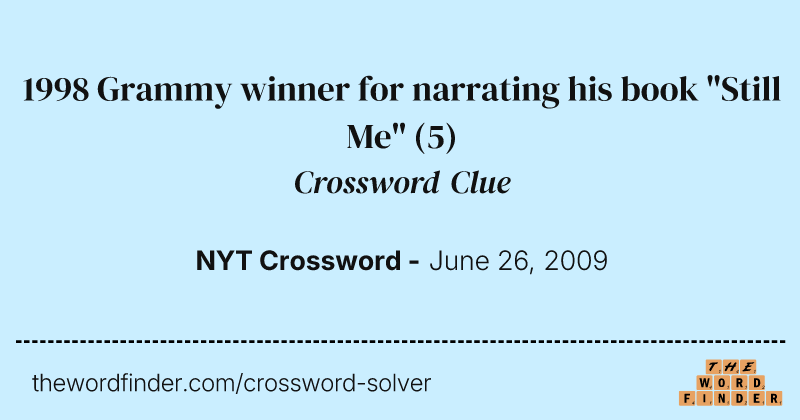 1998 Grammy winner for narrating his book "Still Me" crossword clue image