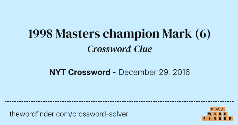1998 Masters champion Mark crossword clue image