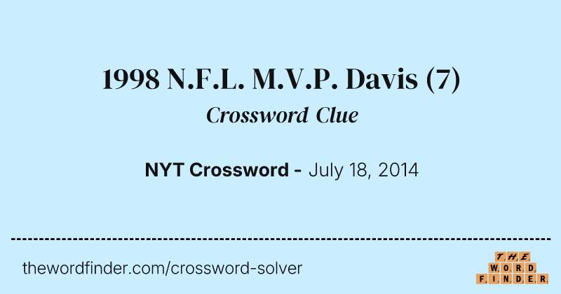 1998 N.F.L. M.V.P. Davis crossword clue image