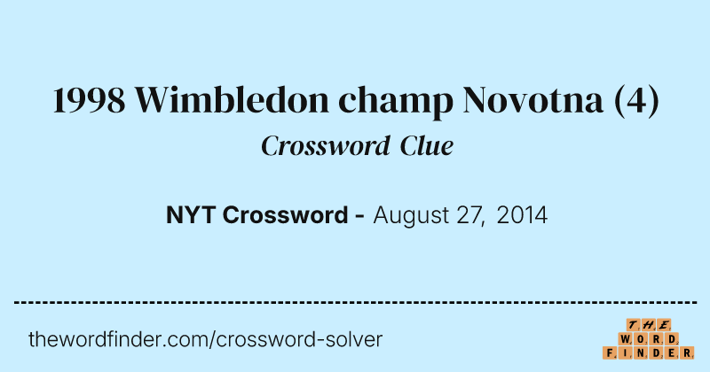 1998 Wimbledon champ Novotna crossword clue image