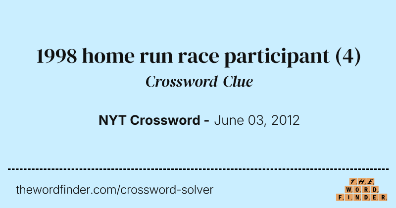 1998 home run race participant crossword clue image