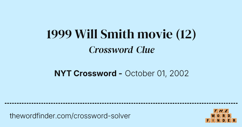 1999 Will Smith movie crossword clue image
