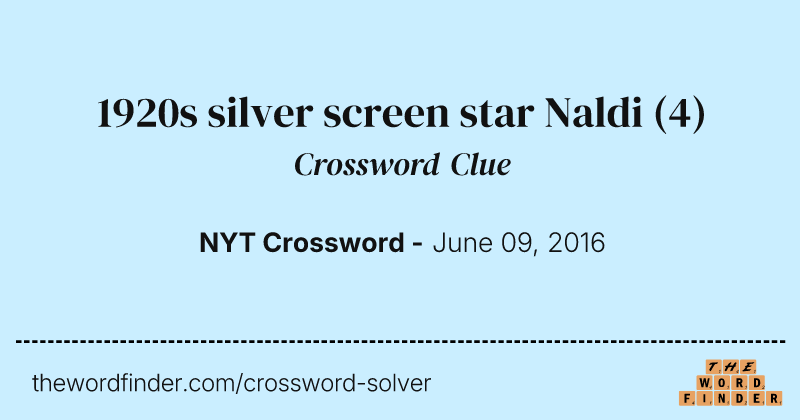 1920s silver screen star Naldi crossword clue image