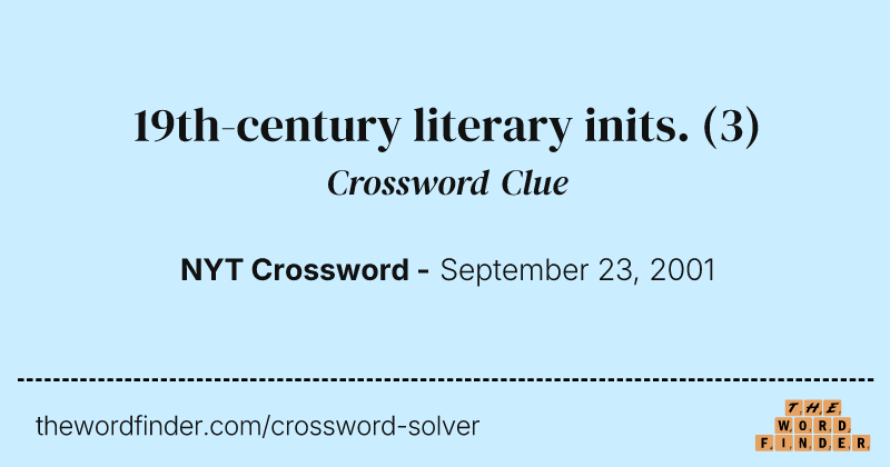 19th-century literary inits. crossword clue image