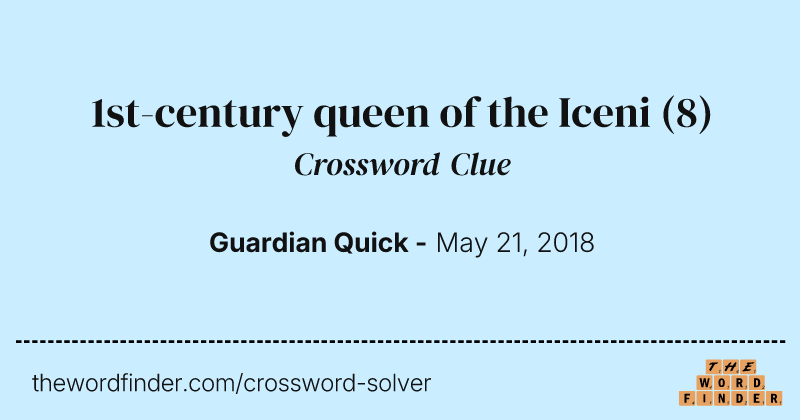 1st-century queen of the Iceni crossword clue image