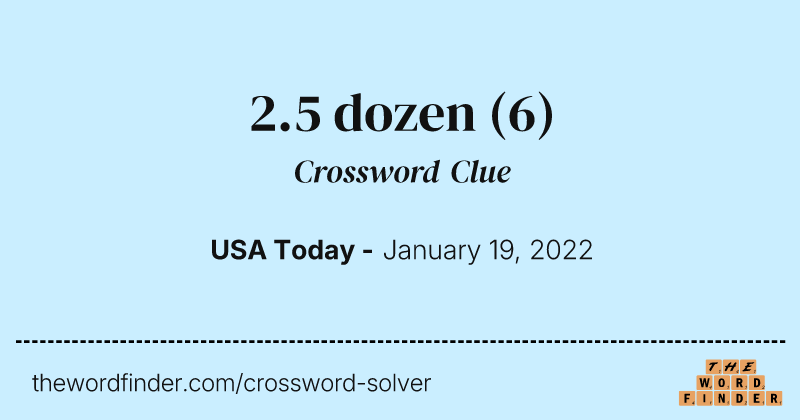 2.5 dozen crossword clue image
