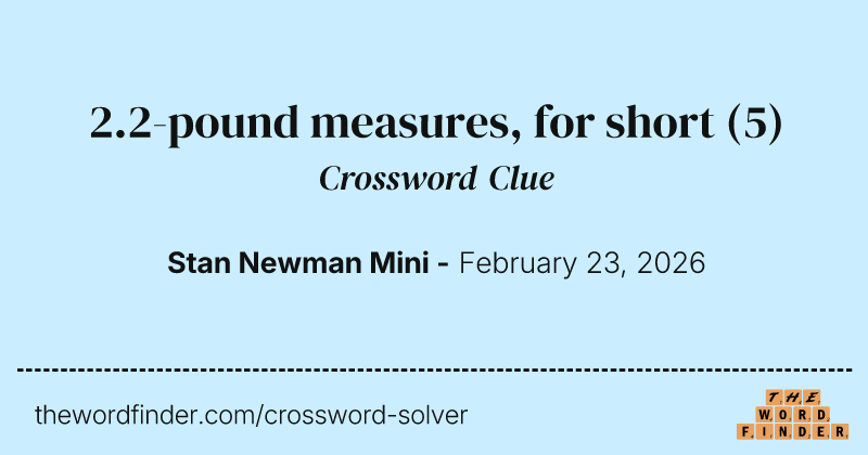2.2-pound measures, for short crossword clue image