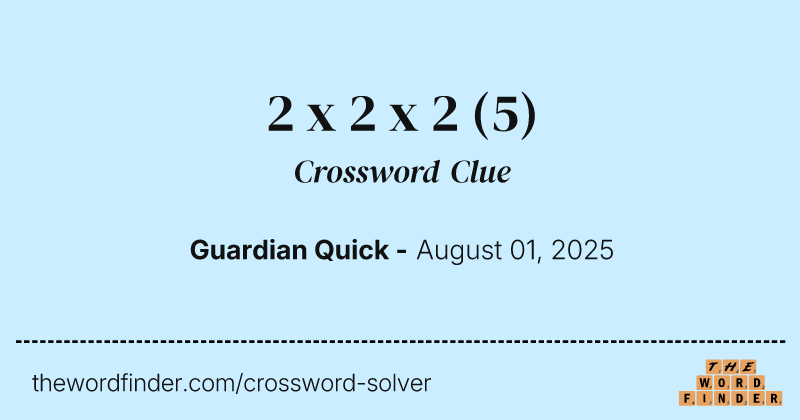 2 x 2 x 2 crossword clue image